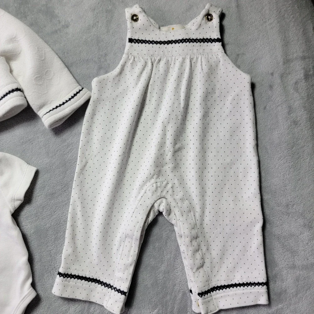 Kate Spade New‎ York Baby Girls 3 Piece Set White Polka Dot 3M Cardigan Romper